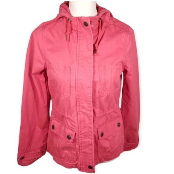 AEROPOSTALE PRINCE & FOX PINK/CORAL HOODED UTILITY JACKET SZ.S EUC. - Picture 1 of 8
